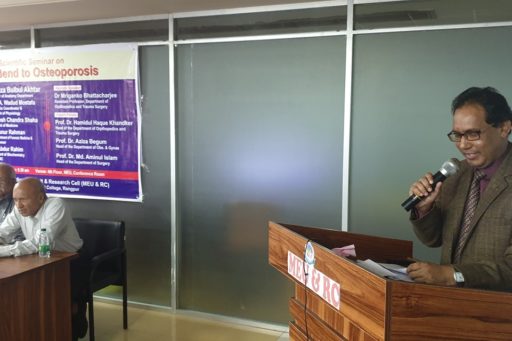 Prof. Dr. Md. Abdur Rahim spoke at the Seminar on Don't Bend to Osteoporosis